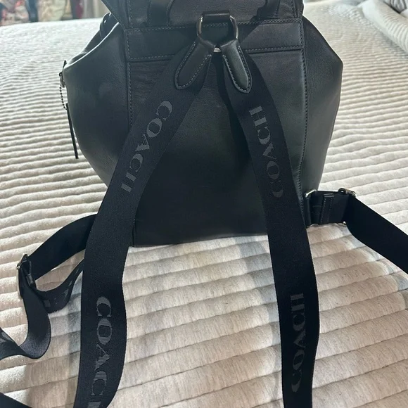 Coach Black Leather Backpack - Picture 2 of 4